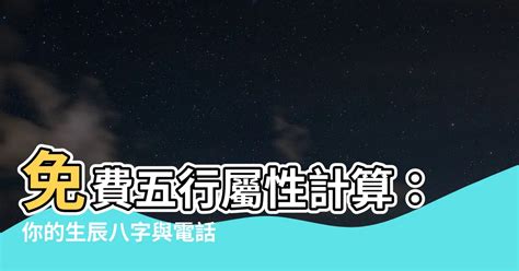 生辰八字屬性|八字五行查詢